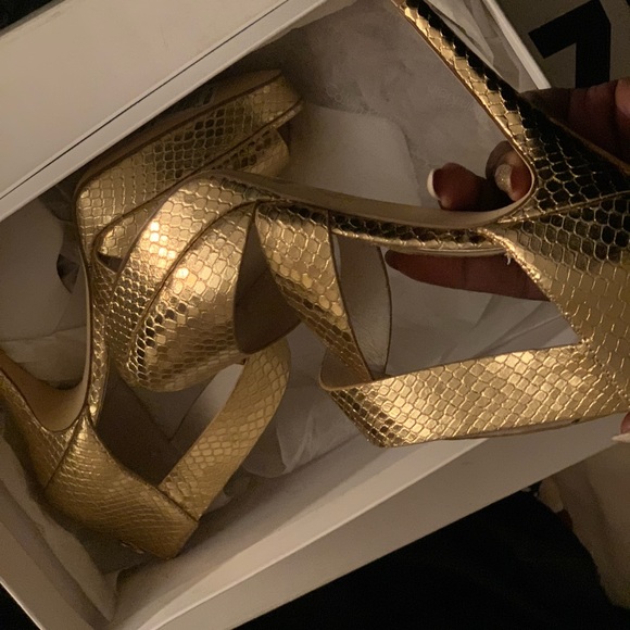 Gold, peep toe Michael Kors Heels - Picture 3 of 3
